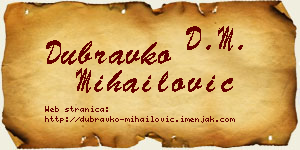 Dubravko Mihailović vizit kartica